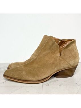 Franco Sarto Shellson Tan Suede Bootie 8 1/2